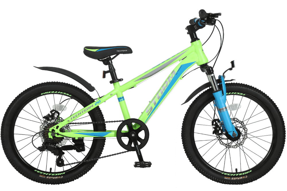 Велосипед TechTeam Storm 20"х11" зеленый 2022