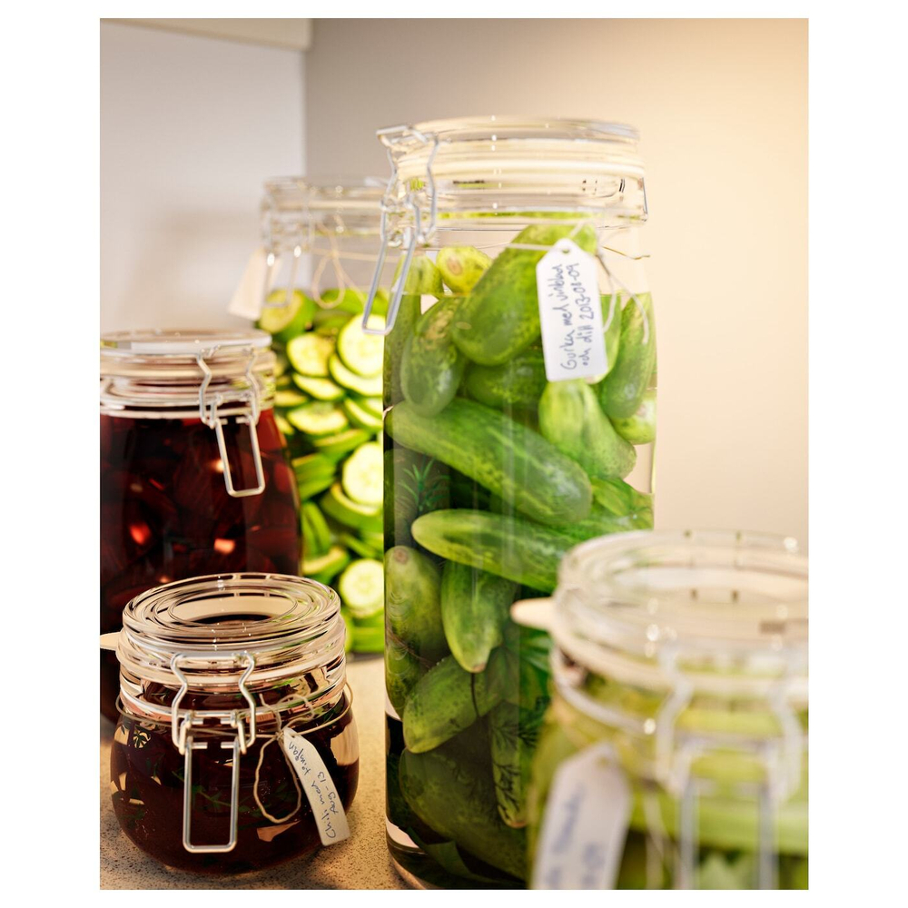 Банка для продуктов с крышкой IKEA KORKEN (КОРКЕН), Стекло, 2 л