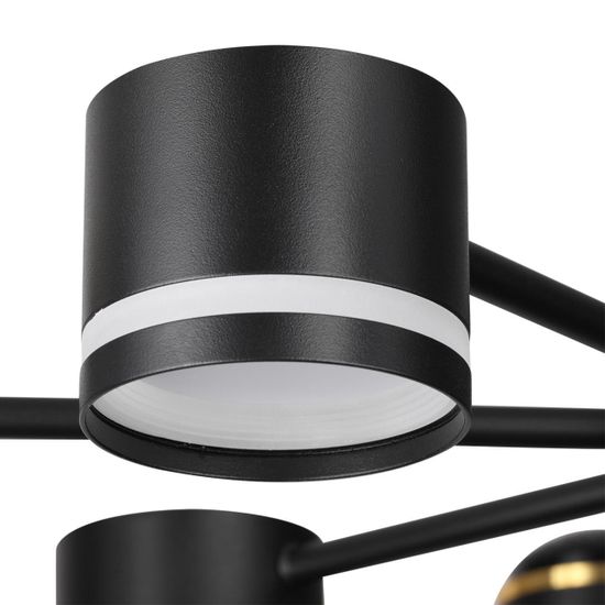 8234/8C COMFI LN25 000 черный, металл/акрил Люстра потолочная LED GX53 8*10W + LED-проектор 4*5W 2700К 220V VIRSAVA