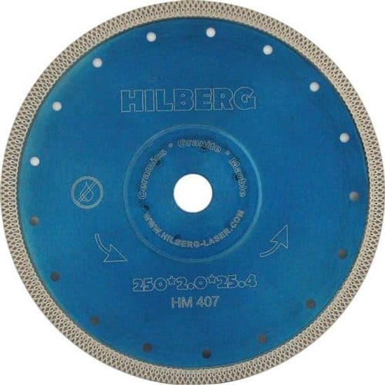 Диск алмазный отрезной Турбо Ультратонкий Х-тип (250х25.4/22.23 мм) Hilberg