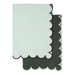 Набор кухонных полотенец с контрастным кантом зеленого цвета из коллекции trendy ruffles, 50х70 см