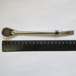 303004 Бомбилья "Цветные вставки" 19 см, металл серебристый