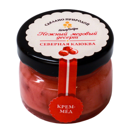 Нежный медовый десерт HoneyForYou "Северная клюква", крем-мед, 35 г.