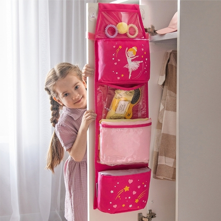 Кармашки для детского сада, на липучке. Балерина с объёмной юбкой