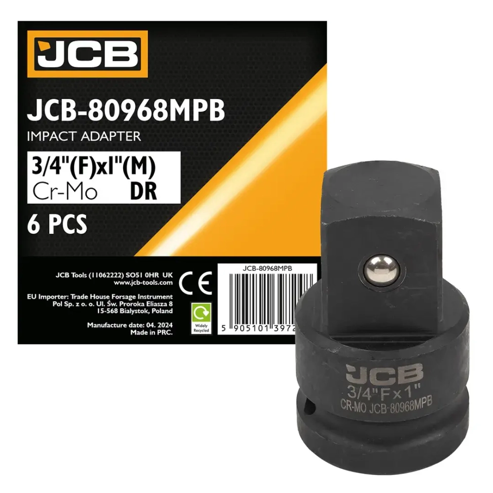 Адаптер-переходник ударный 3/4''(F) х 1''(M) JCB JCB-80968MPB