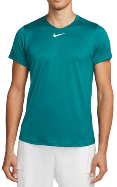 Футболка мужская теннисная Nike Men's Dri-Fit Advantage Crew Top - bright spruce/white