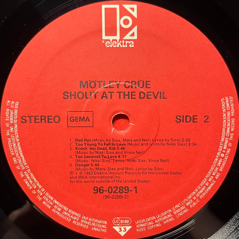 Motley Crue - Shout At The Devil (Германия 1983г.)