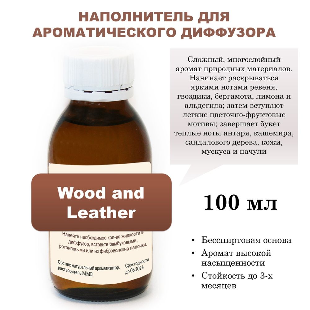 Wood and  Leather - Наполнитель для ароматического диффузора