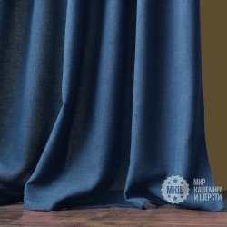 Дуэт штор и покрывала для спальни ДЖЕРРИИ (арт. BL10-274-09)  -   (140х270)х2 см., покрывало 230х250 см. - синий