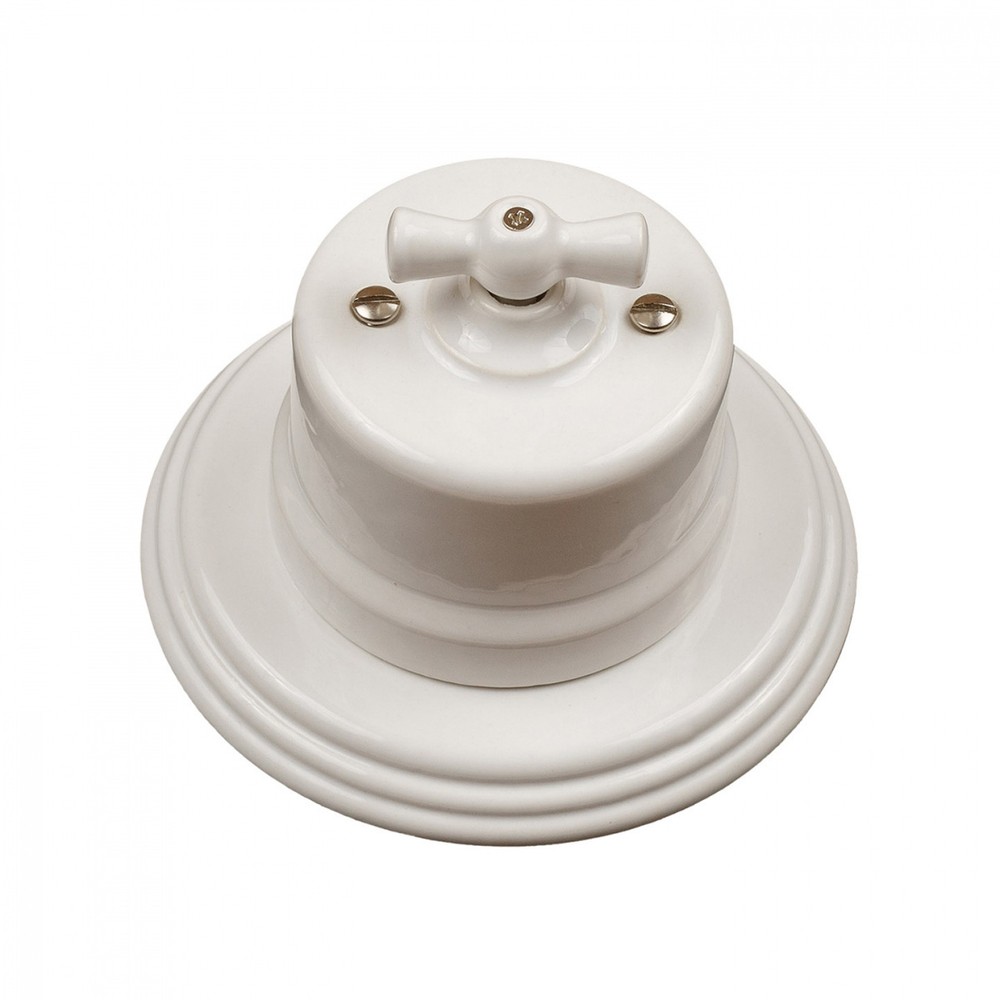 Выключатель 1кл., перекрестный, керамика, цвет белый B1-203-01