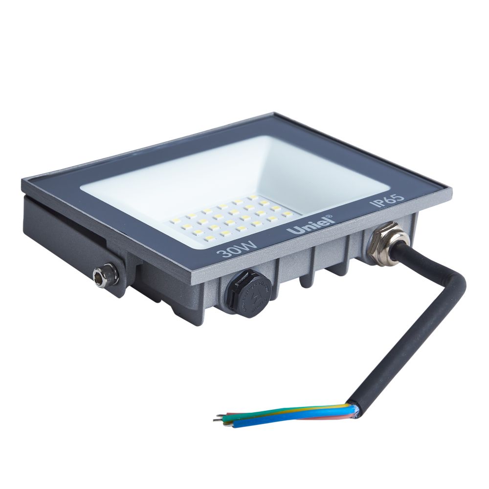 ULF-F23-30W-6500K IP65 160-240V GREY Прожектор светодиодный. Дневной свет 6500K. Корпус серый. TM Uniel