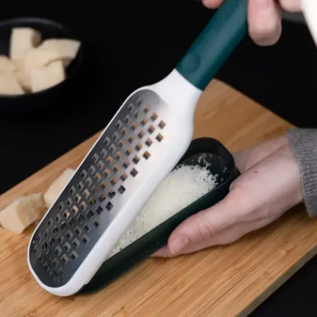 Терка средняя с ручкой с контейнером 27.5см Trebonn Kitchen Tools темно-зеленый
