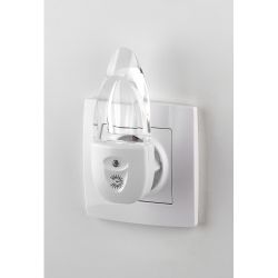 Ночник - светильник светодиодный ЭРА NN-618-LS-W в розетку с датчиком освещенности белый