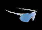 Спортивные очки 100% HYPERCRAFT SQ Soft Tact White - HiPER Blue Mirror Lens