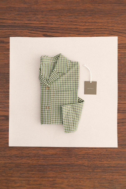 ZARA TIMELESS - ПИЖАМА РУБАШЕЧНОГО ТИПА В КЛЕТКУ, ЗЕЛЕНЫЙ