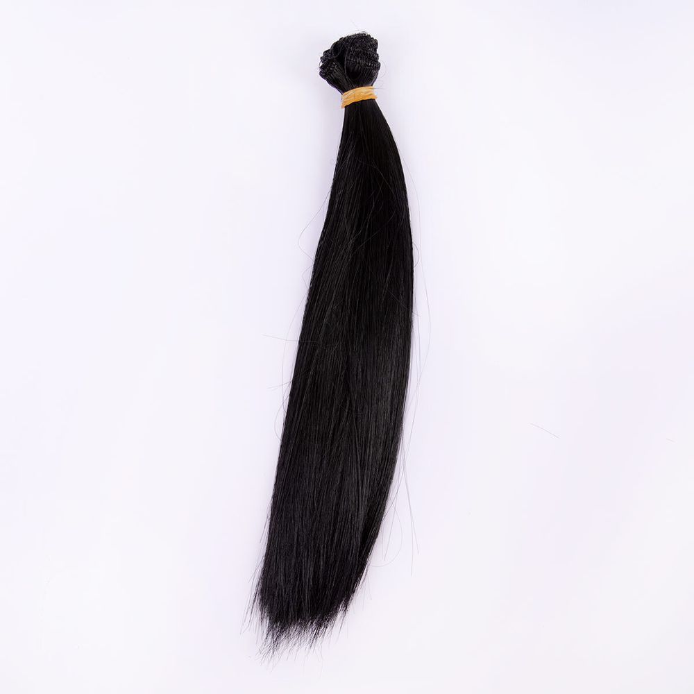 Трессы для кукол 25 см, 100 см, 34 г, 06 черный, HobbyBe HAR-3