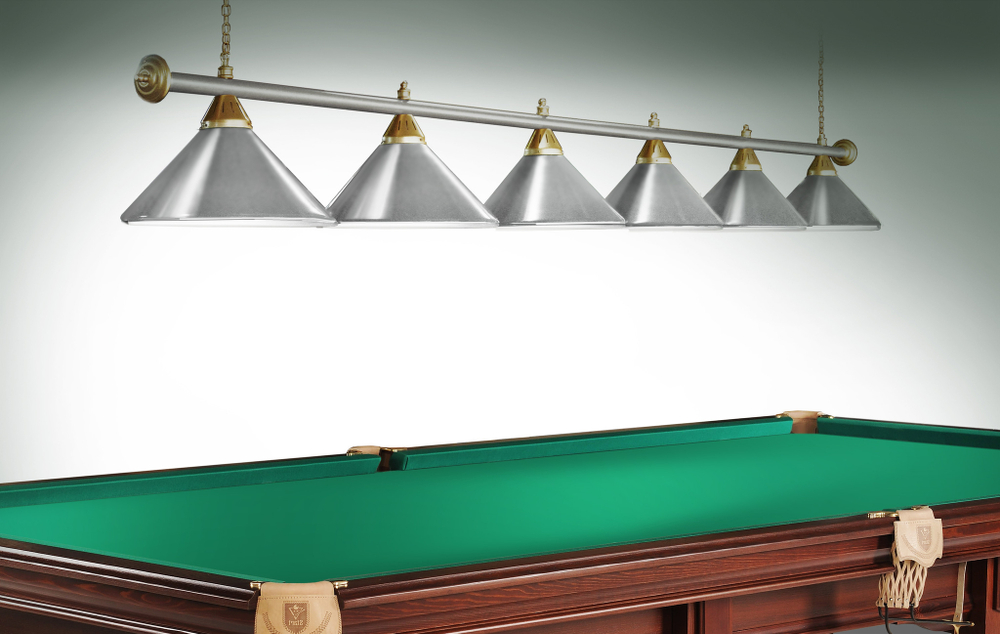 Лампа STARTBILLIARDS 6 пл. (плафоны золотые,штанга золотая,фурнитура золото)