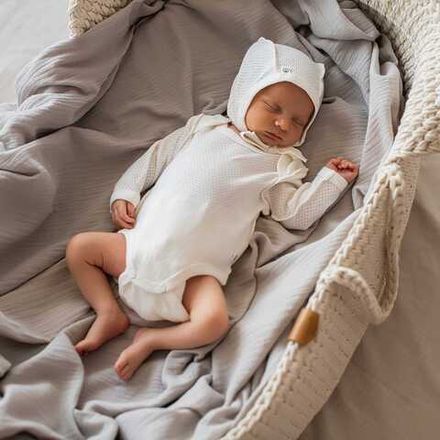 Боди с длинным рукавом "Молоко" из ажурного хлопка 0+