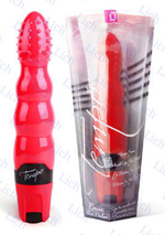 Красный текстурированный мультискоростной вибратор Vivace, 21.7 см