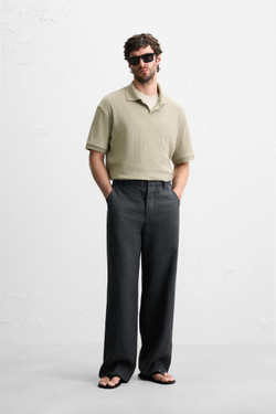 ZARA ПОЛО В РУБЧИК, СВЕТЛО-ЗЕЛЕНЫЙ