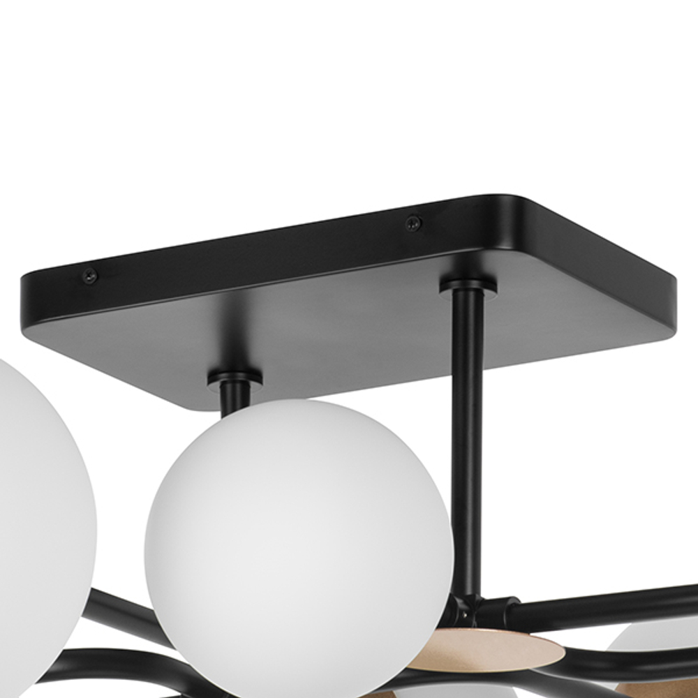 815380 Люстра CROCO 8х40W E14 ЧЕРНЫЙ МАТОВЫЙ/ЗОЛОТО