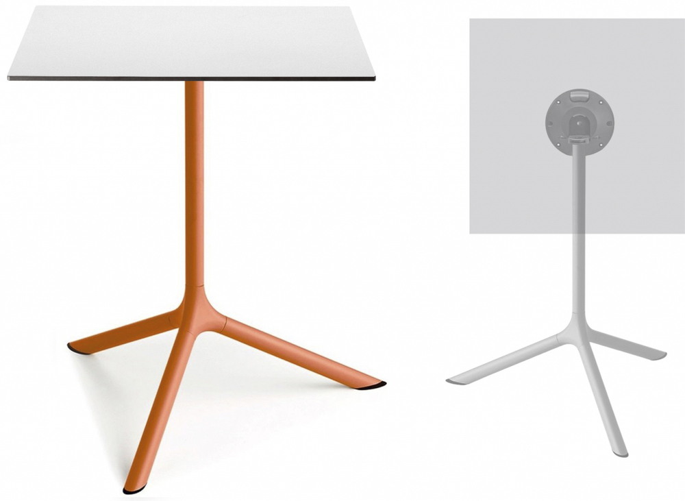Стол ламинированный обеденный складной Scab Design Tripe Maxi Folding, терракотовый, белый