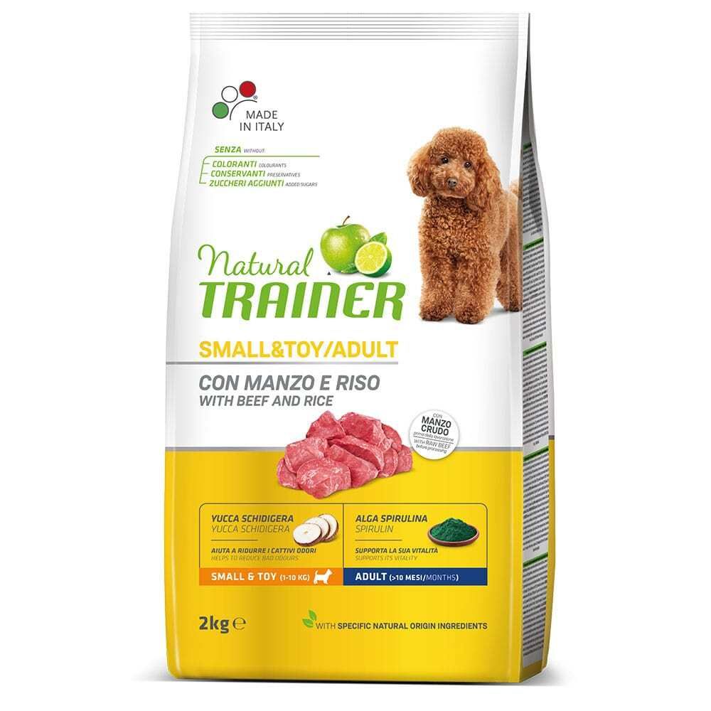 Сухой корм Trainer Natural Small &amp; Toy для взрослых собак мелких и миниатюрных пород с говядиной и рисом 2 кг