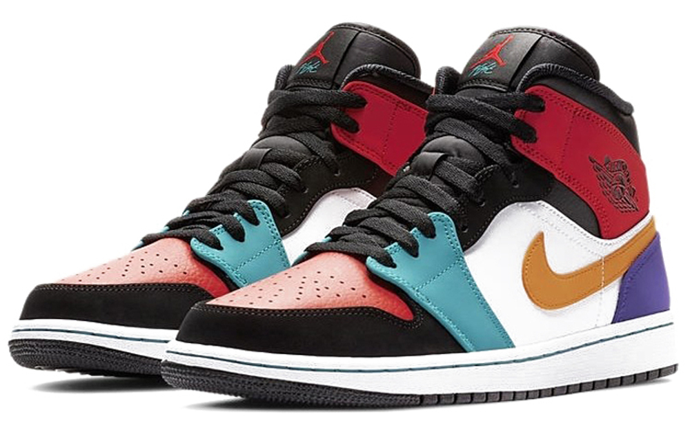 Кроссовки Jordan Air Jordan 1 Mid Whiteredmulti