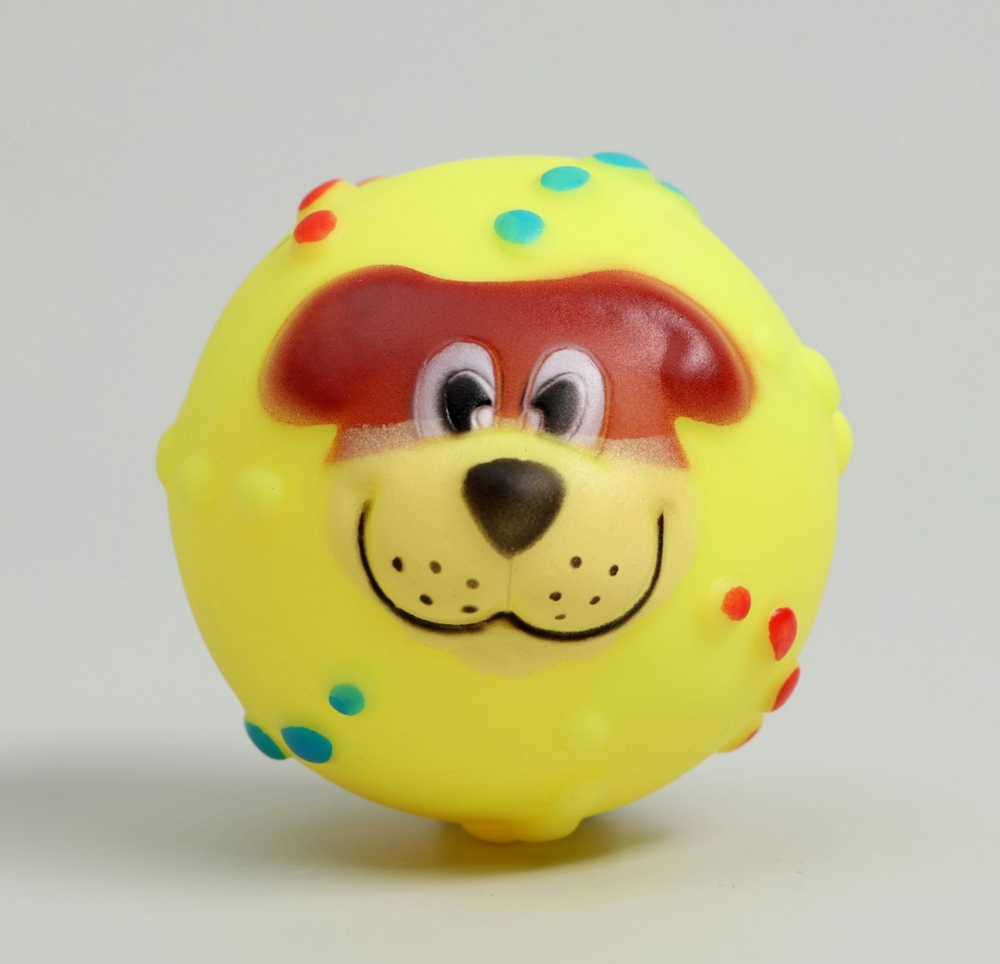 Игрушка для собак «Мяч Джим», 6 см, пищащая, винил,