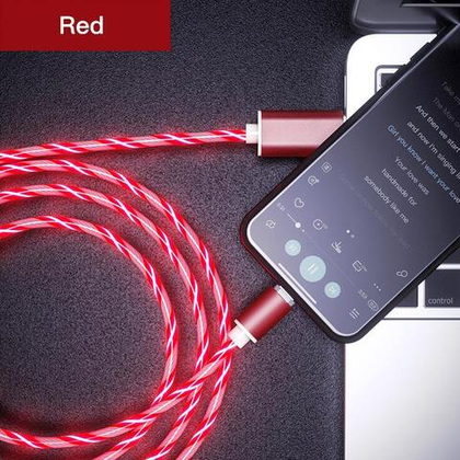 Кабель USB/type-c светящийся Full Power red