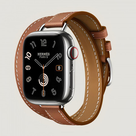 Apple Watch Series 9 Hermes 41mm ремешок Double Tour Attelage цвета Gold