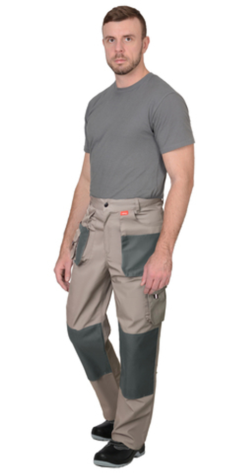 Брюки "ОБЕРОН" песочный с серо-зеленым тк. Канвас/Оксфорд