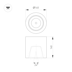Светильник SP-FOCUS-R140-30W Day White (Arlight, IP20 Металл, 3 года) 021428