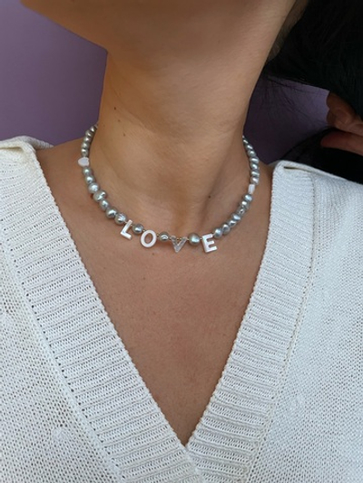 Ожерелье Грейс Love из стального жемчуга