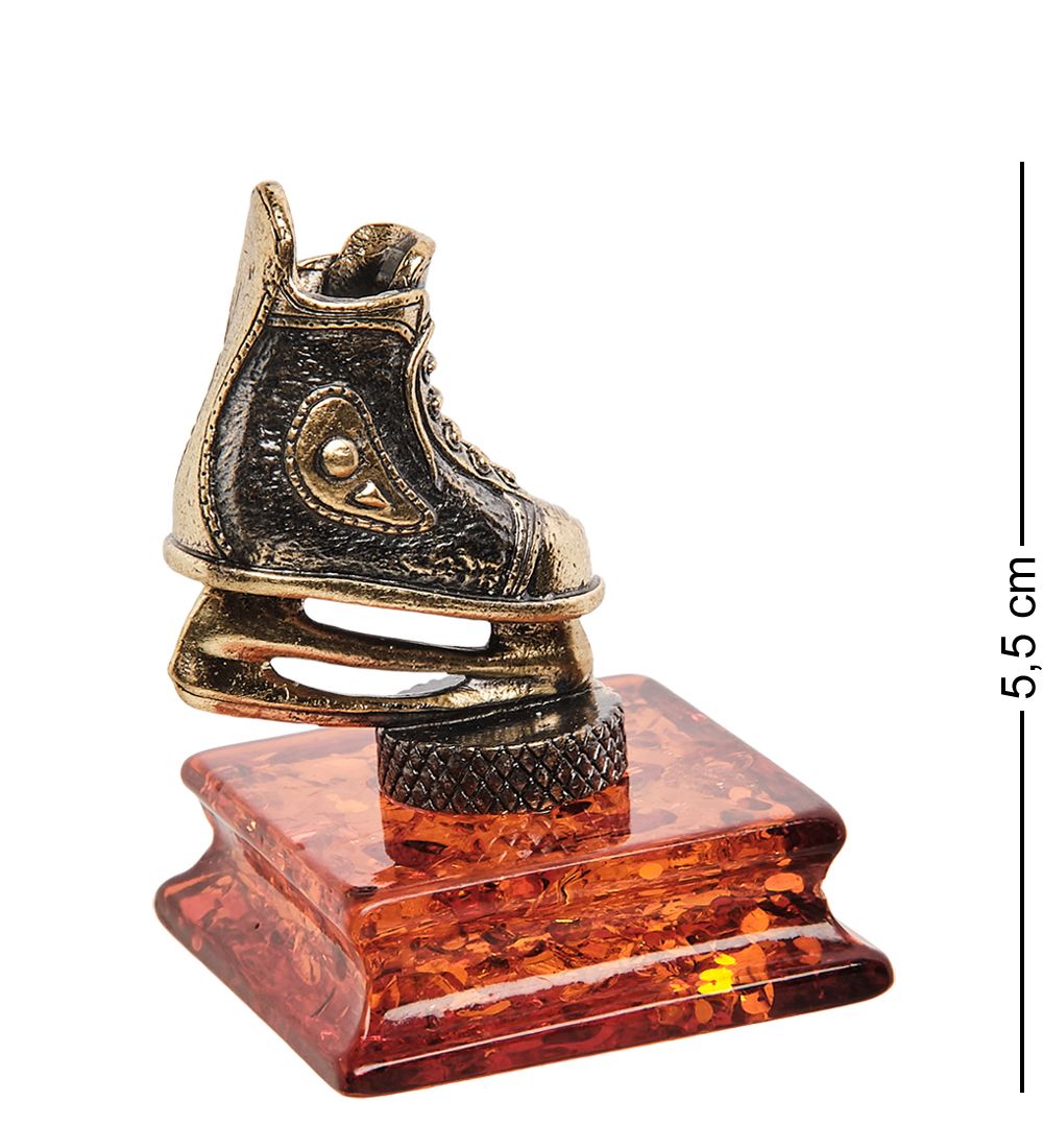 Народные промыслы AM-1838 Фигурка «Хоккей - спорт сильных» (латунь, янтарь)