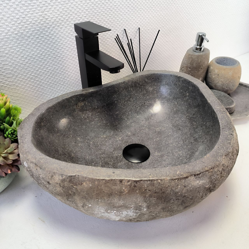 Раковина из речного камня RS-63553 (47*39*15) 0122