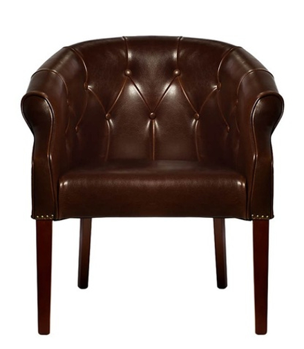 Кресло кожаное клубное темно-коричневое (PJC347-PJ044) Garda Decor