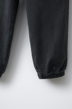 ZARA БРЮКИ-ДЖОГГЕРЫ ИЗ ЭЛАСТИЧНОГО ТВИЛА, СЕРО-СИНИЙ