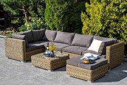 "Лунго" модуль диванный угловой с подушками, цвет соломенный (гиацинт)