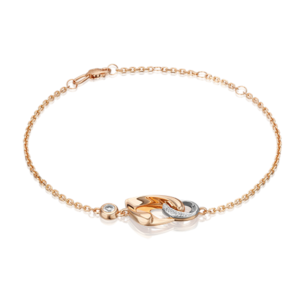 Браслет «Настроение» из комбинированного золота с натуральными топазами white