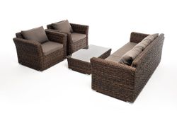 "Капучино" лаунж-зона из искусственного ротанга (гиацинт), цвет коричневый