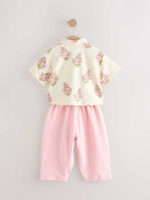 Рубашка и брюки в комплекте для девочки Next E51-370, Персиковый, Молочный