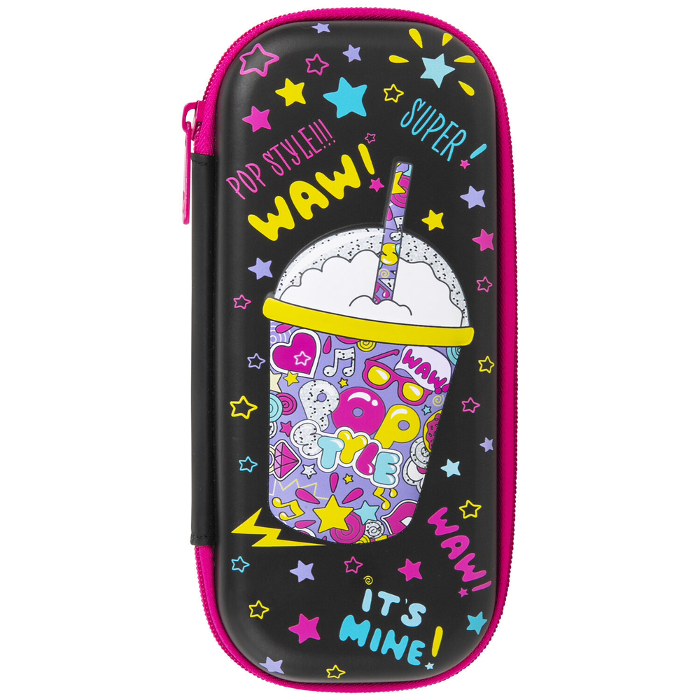 Пенал BRAUBERG 1 отделение 1 откидная планка EVA 22х10х5 см "Pop style" (2 штуки в упаковке)