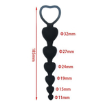 Черная анальная цепочка-елочка «Оки- Чпоки» - 18,5 см. (Цвет: черный)