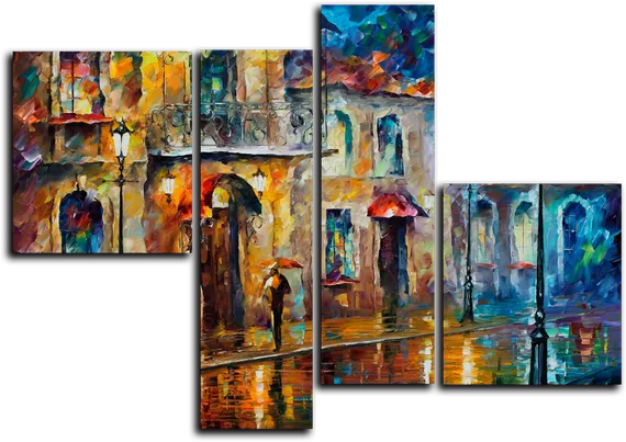Модульная картина "Дождливый вечер "