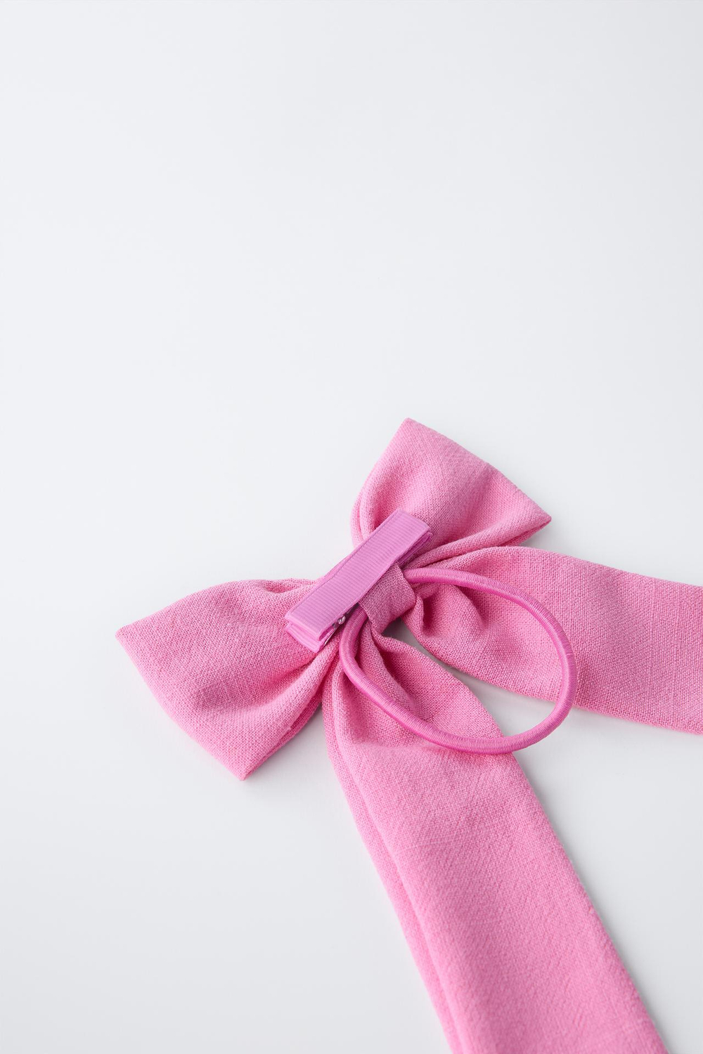 ZARA РЕЗИНКА ДЛЯ ВОЛОС С БАНТОМ, РОЗОВЫЙ