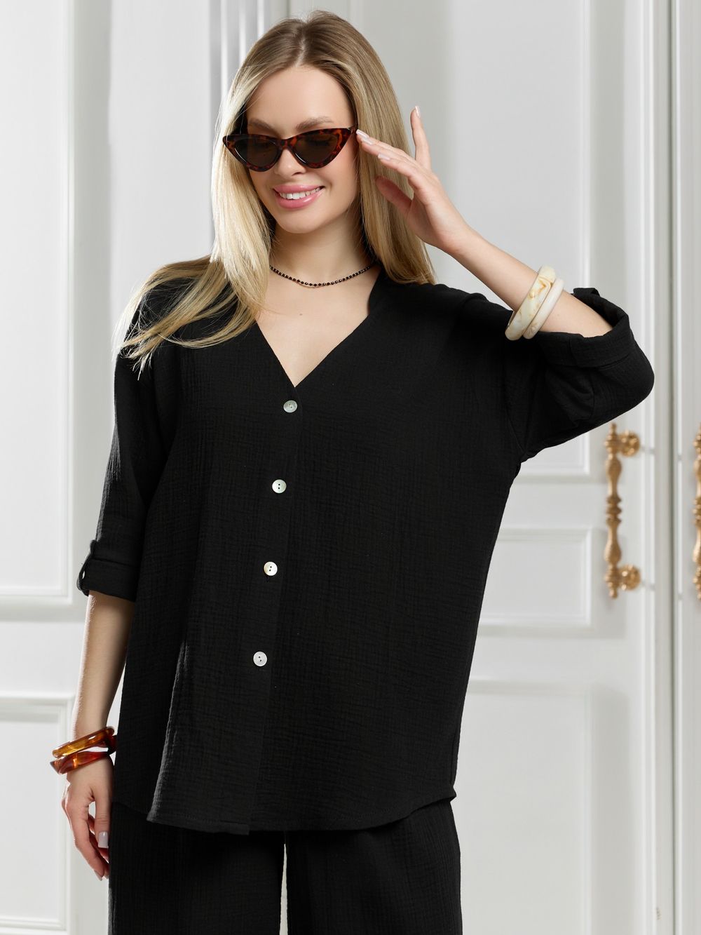 Блузка женская Асель-2 Виотекс ЧЁРНЫЙ