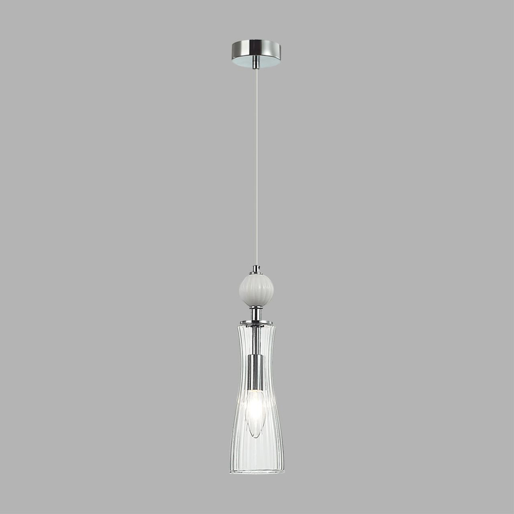 8268/1A NEOCLASSI LN26 160 хром/белый/прозрачный,  металл/керамика/стекло Подвес Е14 1*40W 220V EMILY