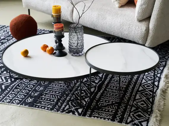 Журнальный столик Driade Ø50х38 см, белая керамика