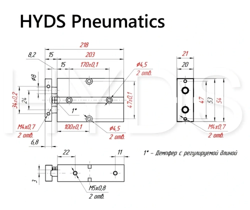 TN 16x150-S Пневмоцилиндр двухпоршневой